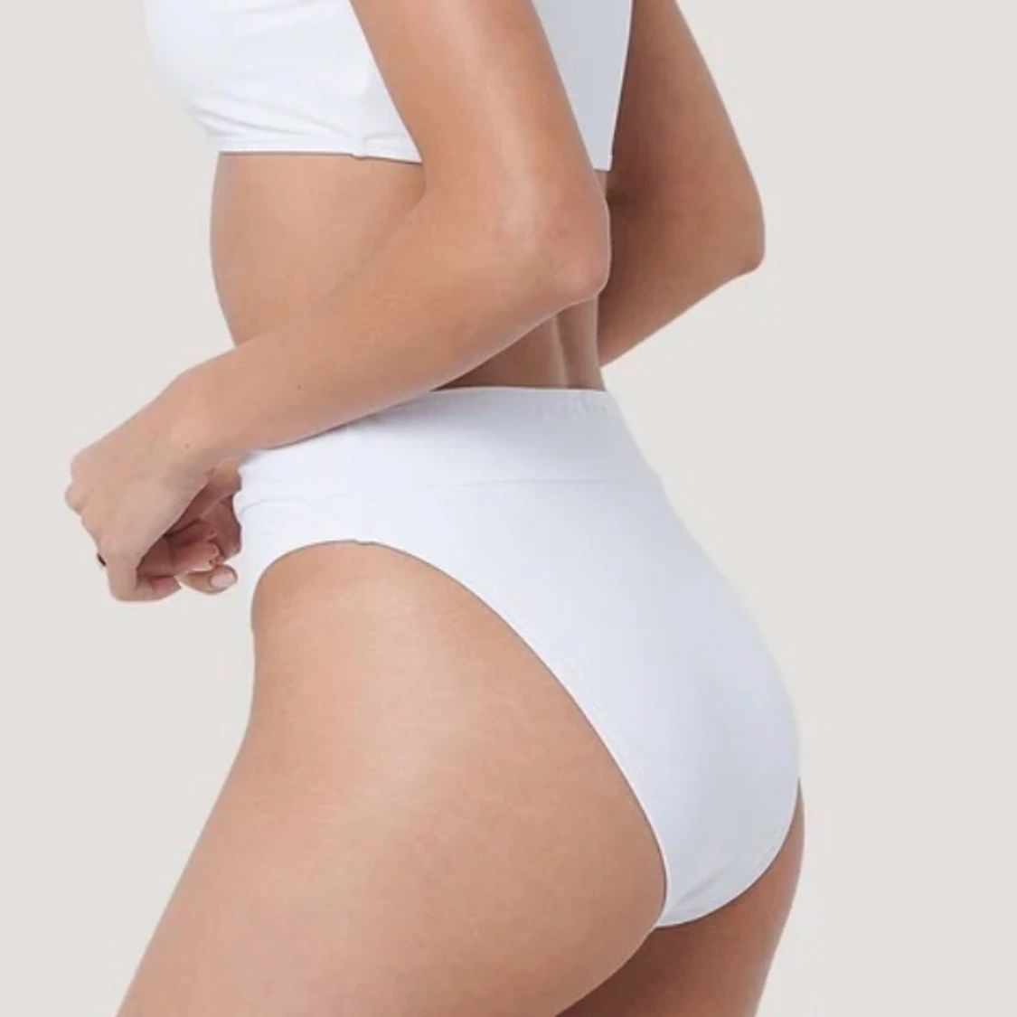 Vita Högmidjade bikinitrosor - 90