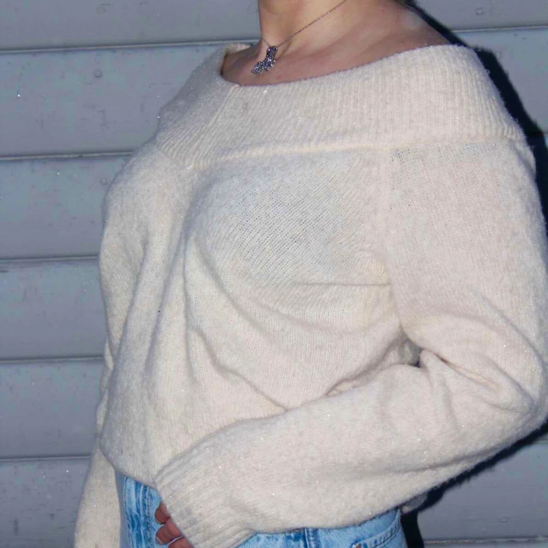 Beige Off Shoulder Top