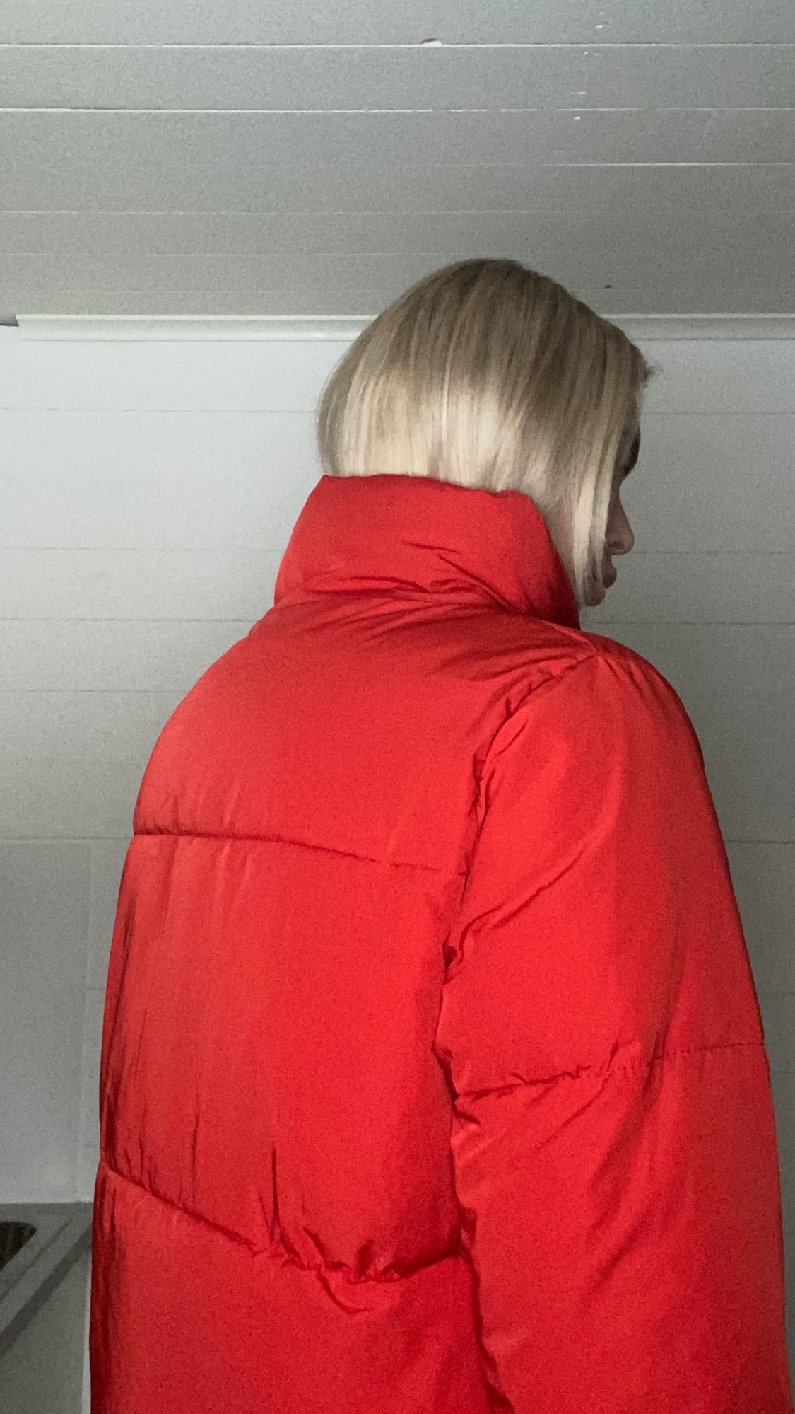 röd puffer jacka - 90