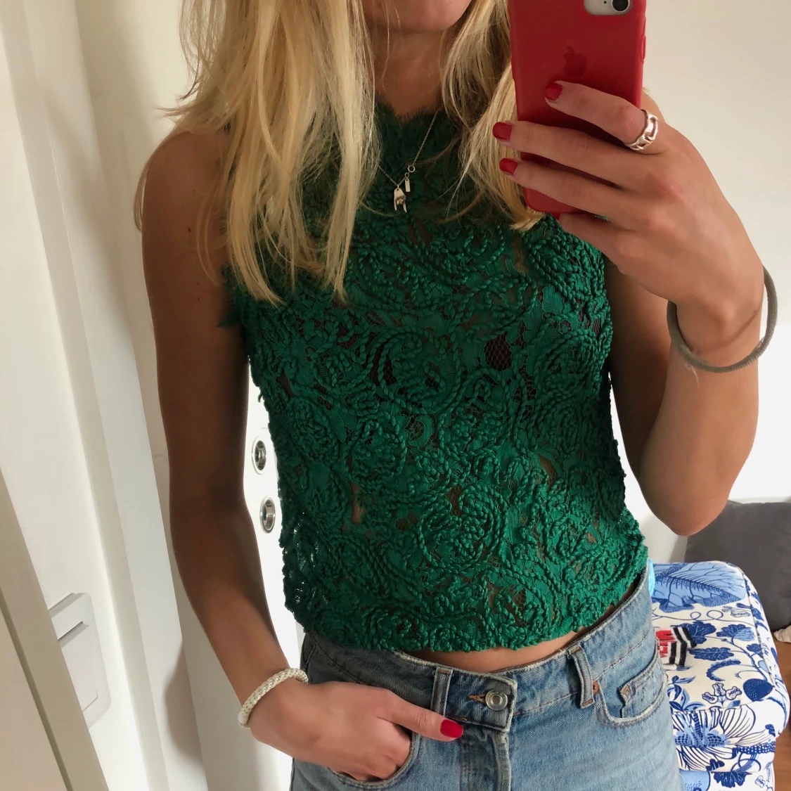 Grön zara topp stl S