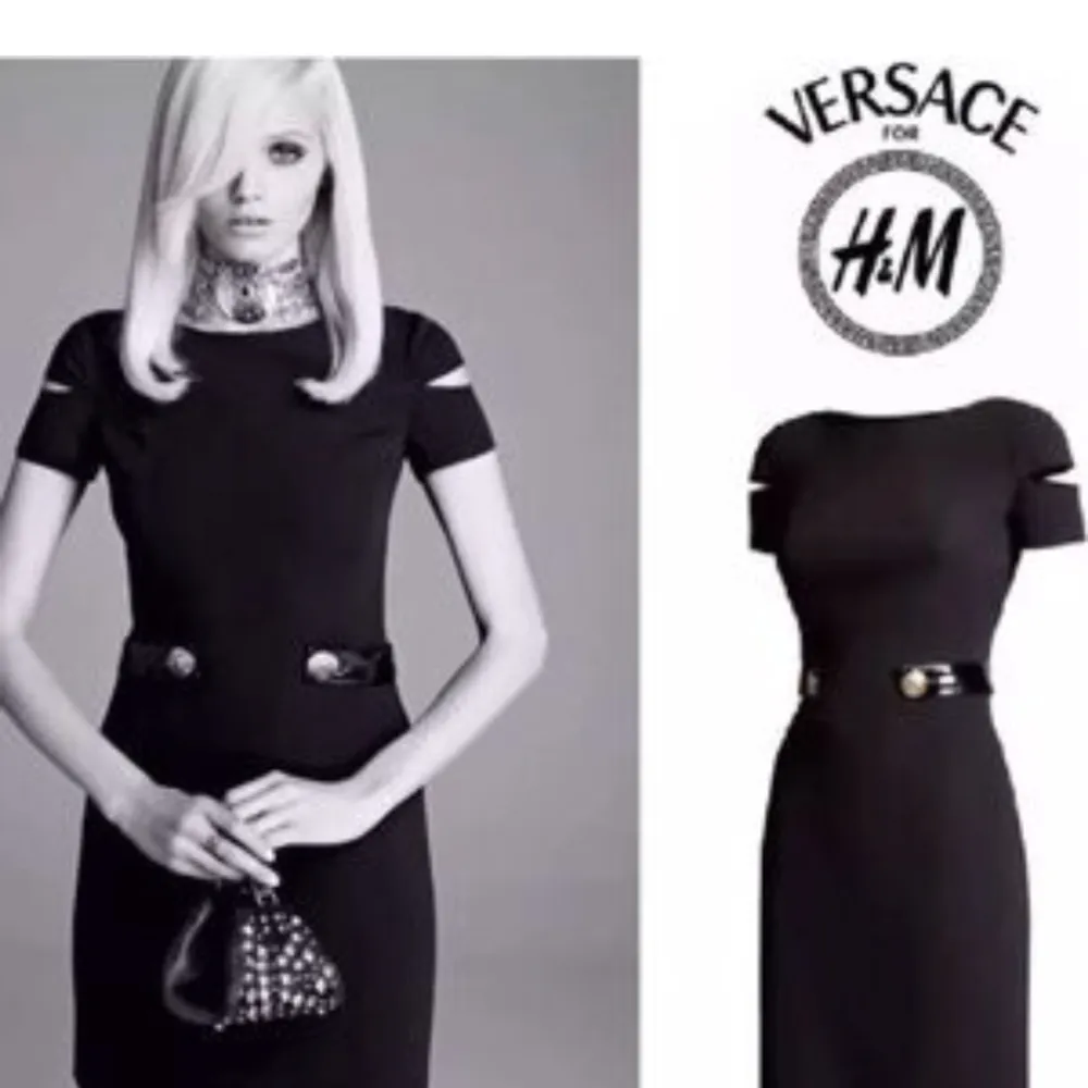 Svart klänning från Versace x H&M storlek 34. Klänningar.