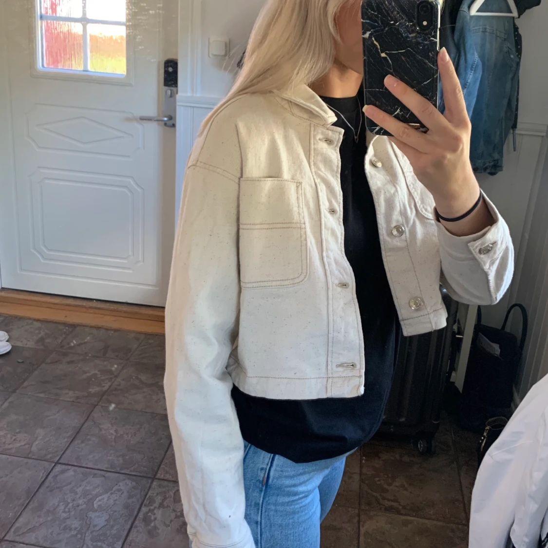 Croppad jeansjacka från Weekday - 90