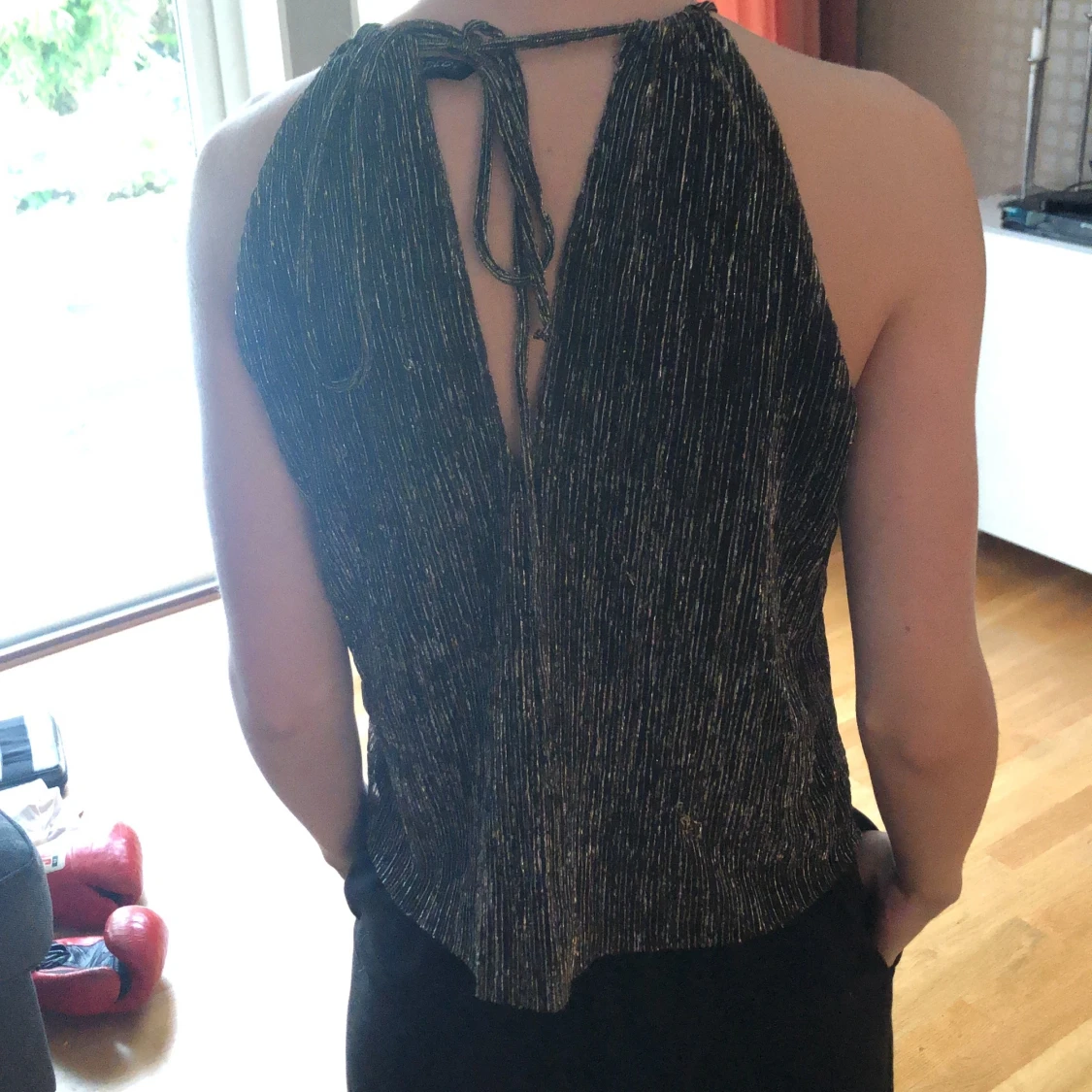 Guldglitter topp - 90