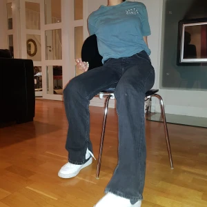 Snygg t-shirt med Santa Monica tryck - Grönmelerad T-shirt i herrstorlek M. 