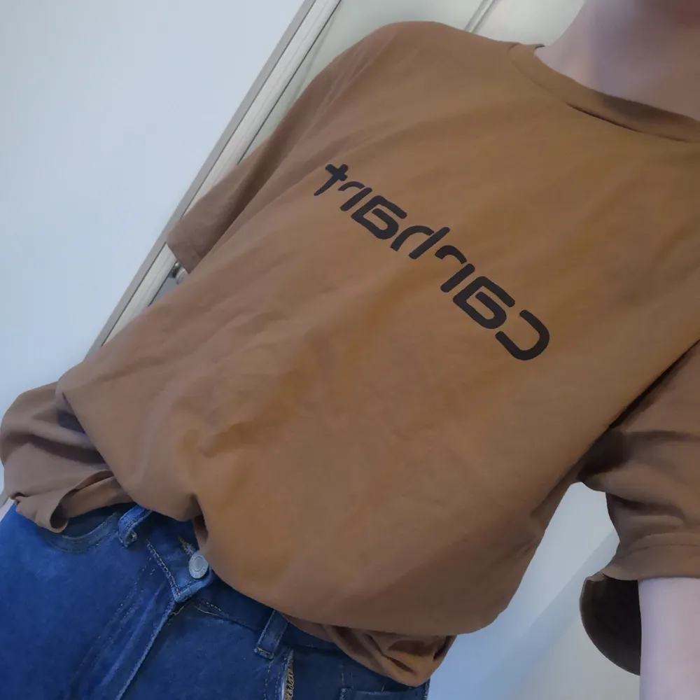 Brun Carhart t-shirt, passar snyggt oversized på S-M. T-shirts.