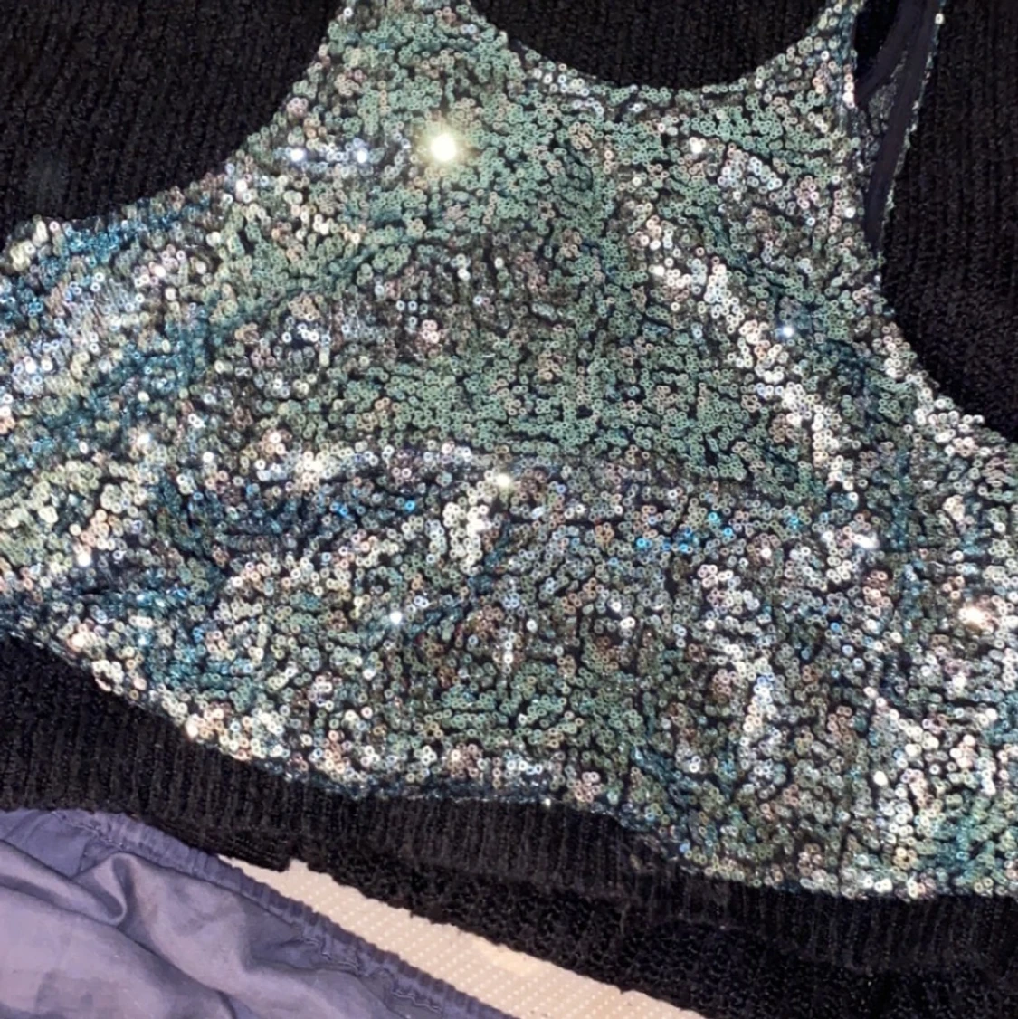 Glittrig fest top - 90