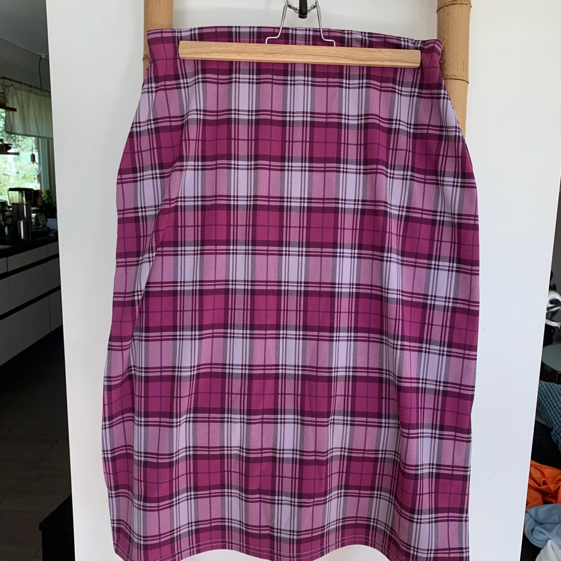 Lila rutig kjol - 90