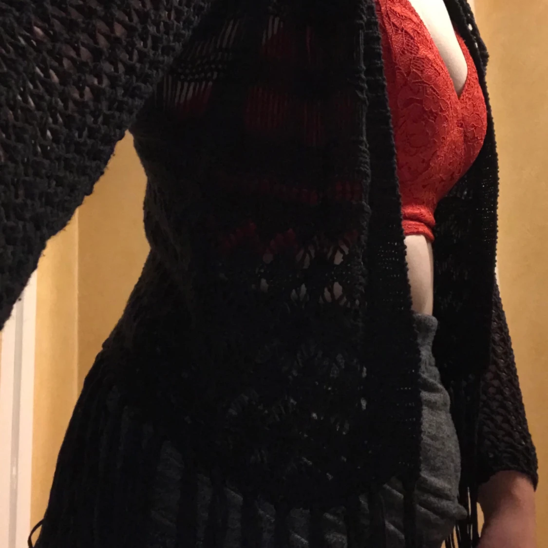 Stickad svart tröja strl S - 90