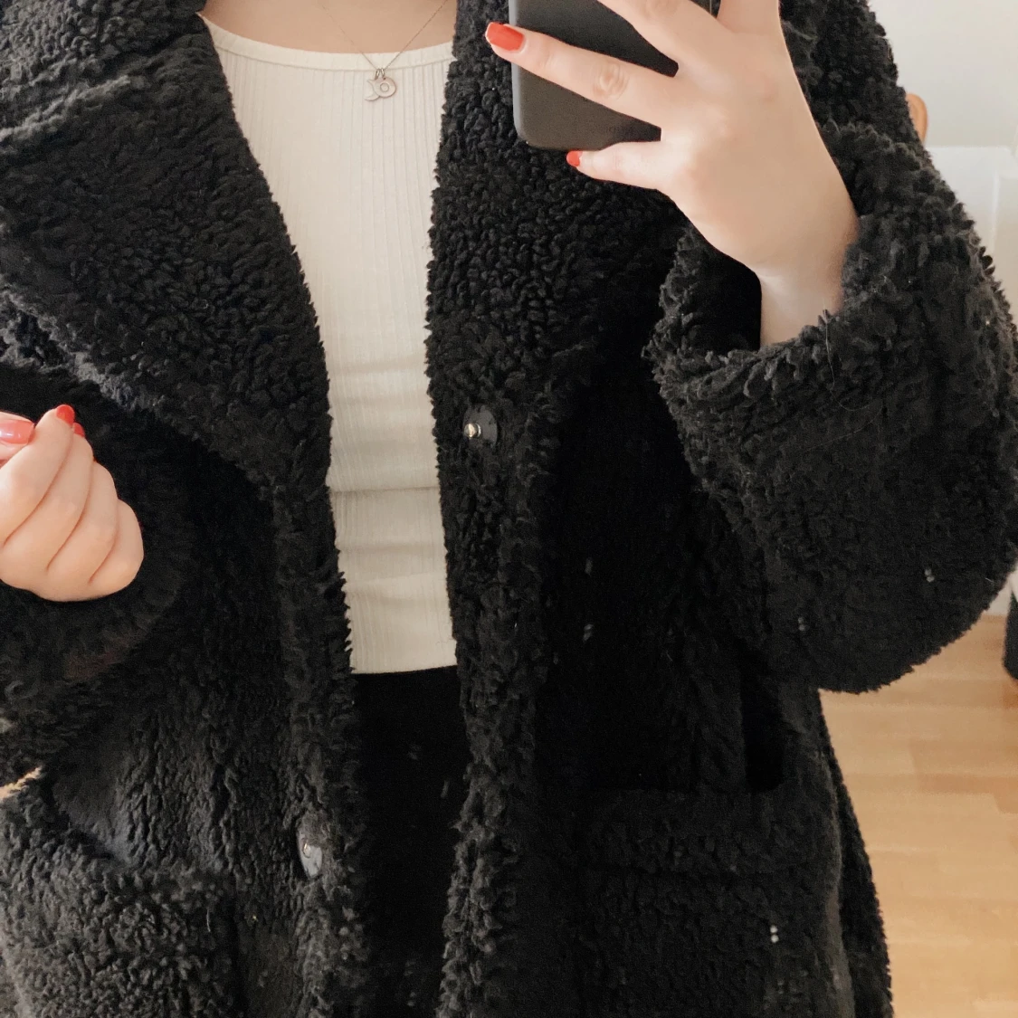 Svart teddyjacka - 91