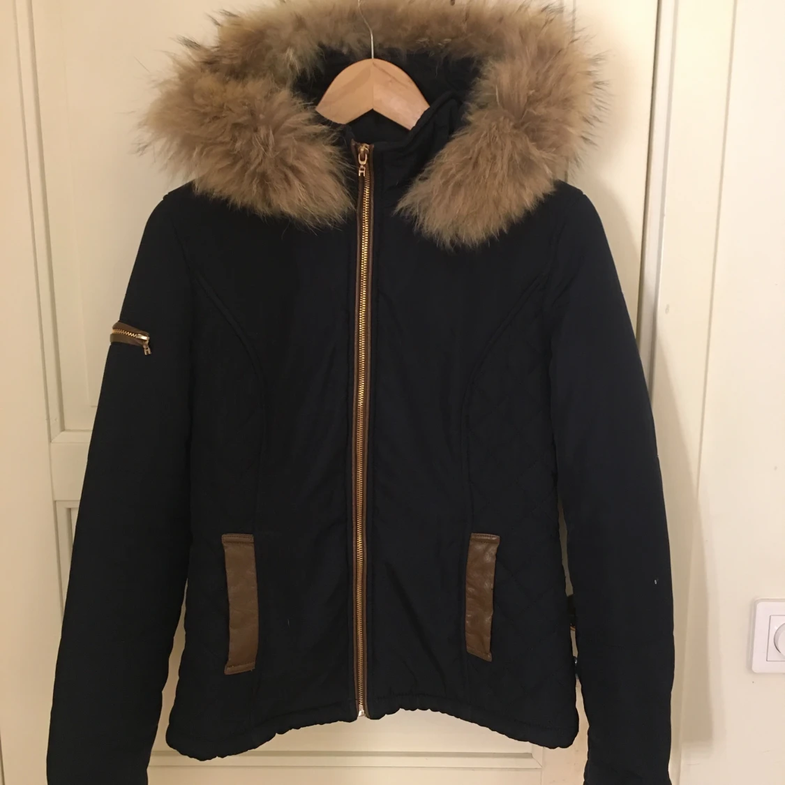 Marinblå pälsjacka - 91