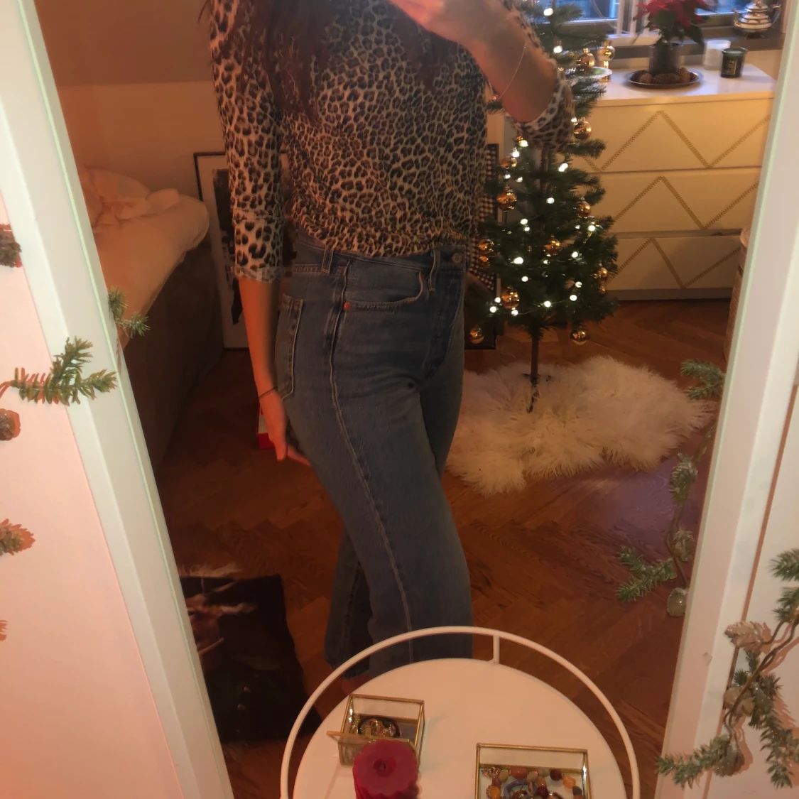Leopard lång armad tröja
