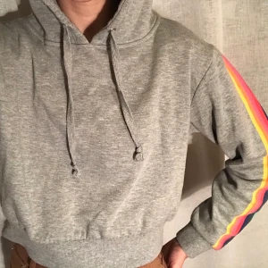 Croppad hoodie - Mysig hoodie från bikbok🌈  säljer pga har för många luvtröjor🙈