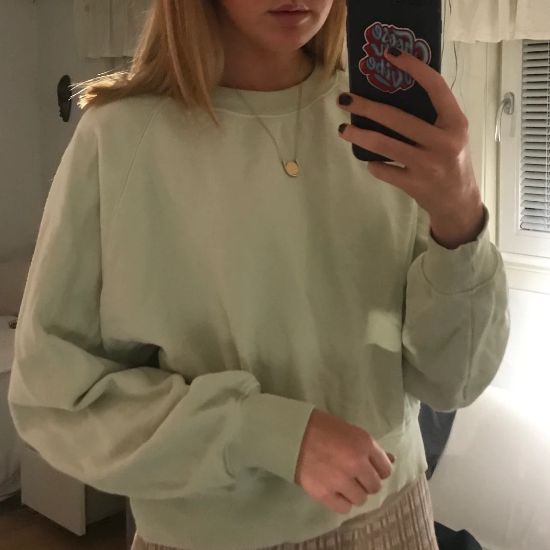 Weekday Mintgrön sweatshirt
