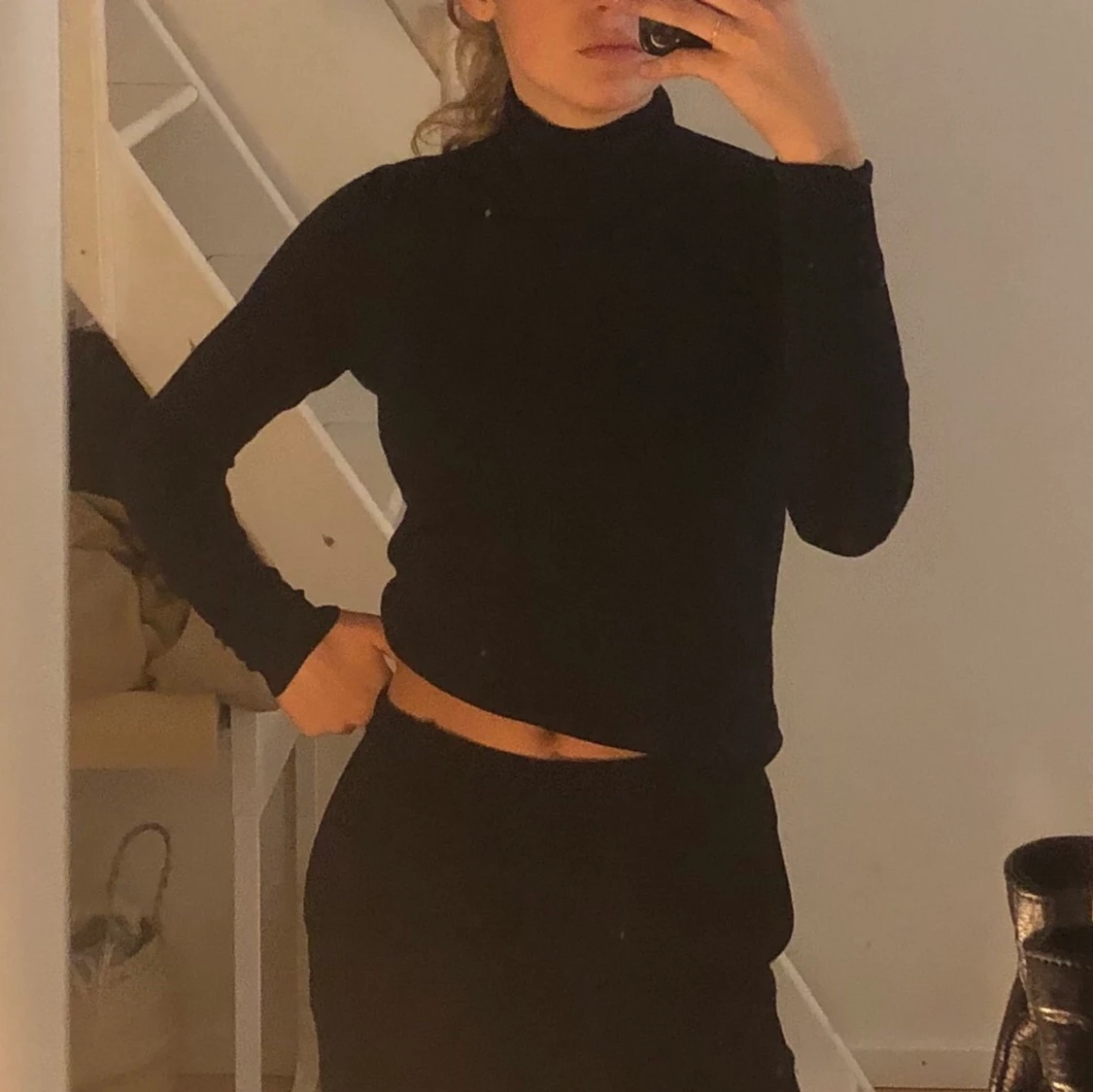 Marinblå polotröja storlek S