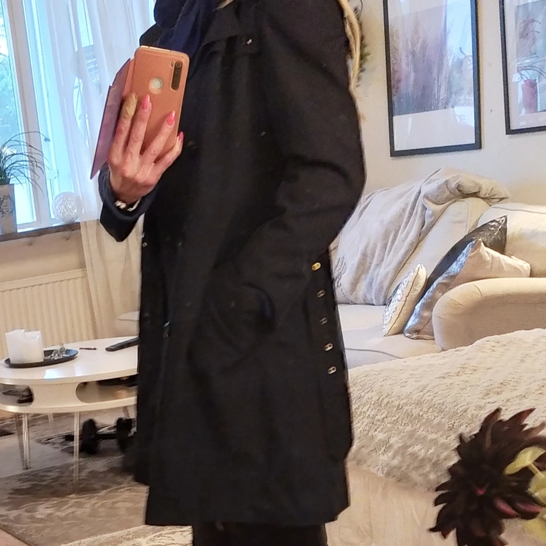 Marinblå höstkappa