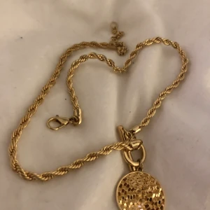 Guldhalsband - Fint halsband från Gina tricot! Den har en fin bricka som detalj, och du knäpper där bak. 🖤