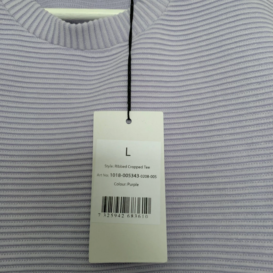 Ribbed cropped tee oanvänd  - 90