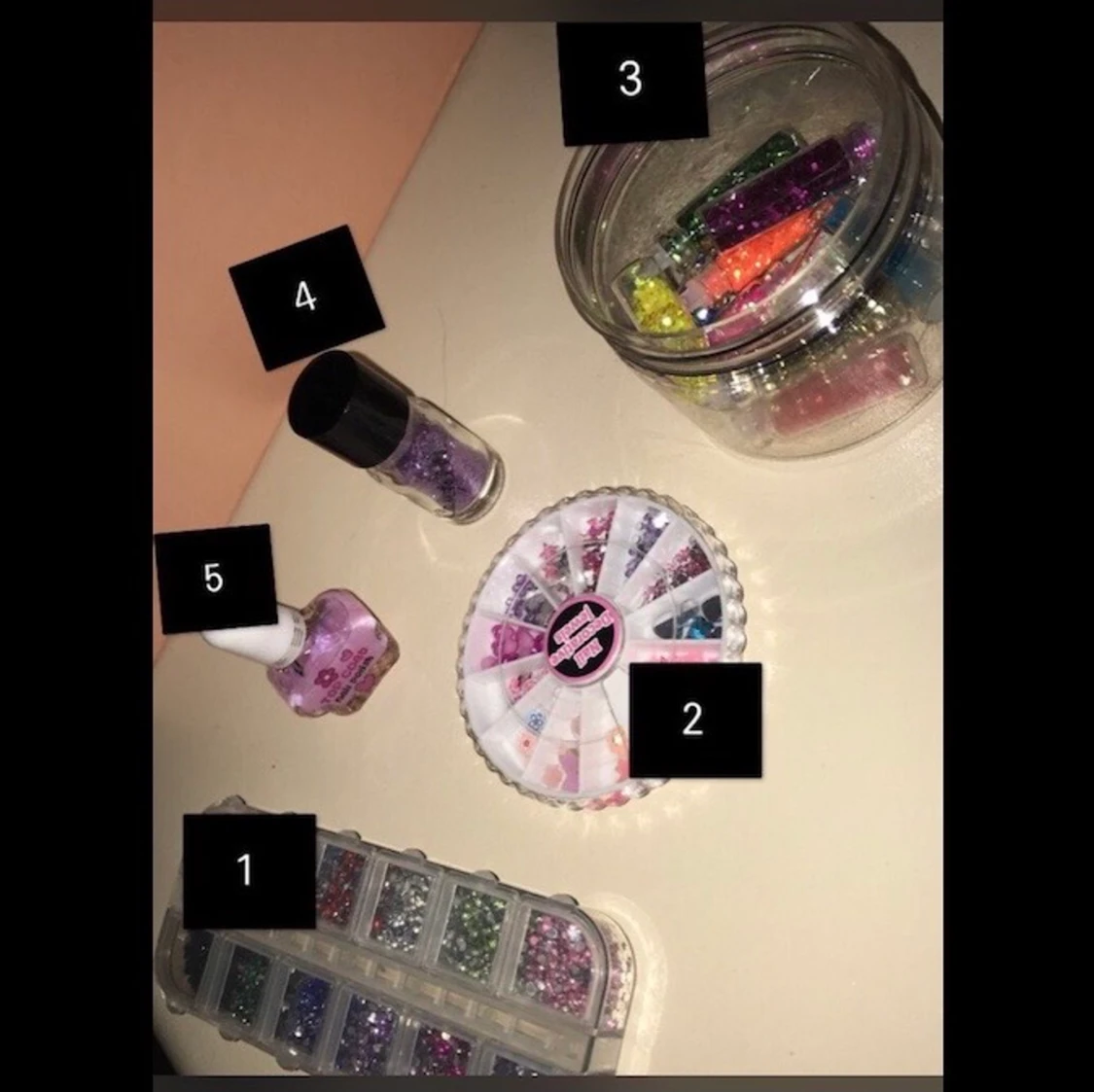 Olika nagel glitter - 90