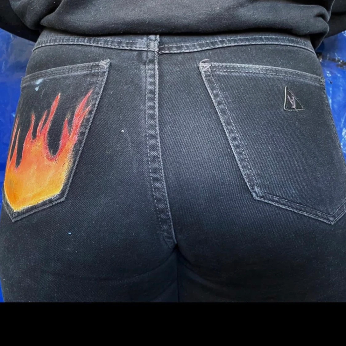 Målade a-brand jeans - 91