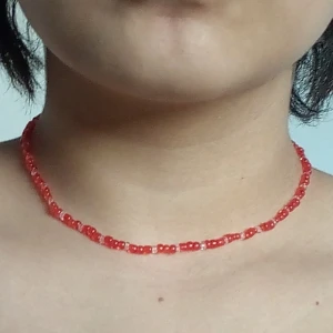 red beads handmade necklace 🍄 - handmade necklace made by me 💗.                                                   You can layer other necklaces with it 🍄                                                   length : 40 cm / aproximetly 15 inches. DM if you're interested 💗