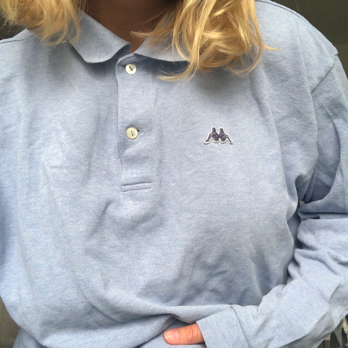 Vintage kappa piké ljusblå