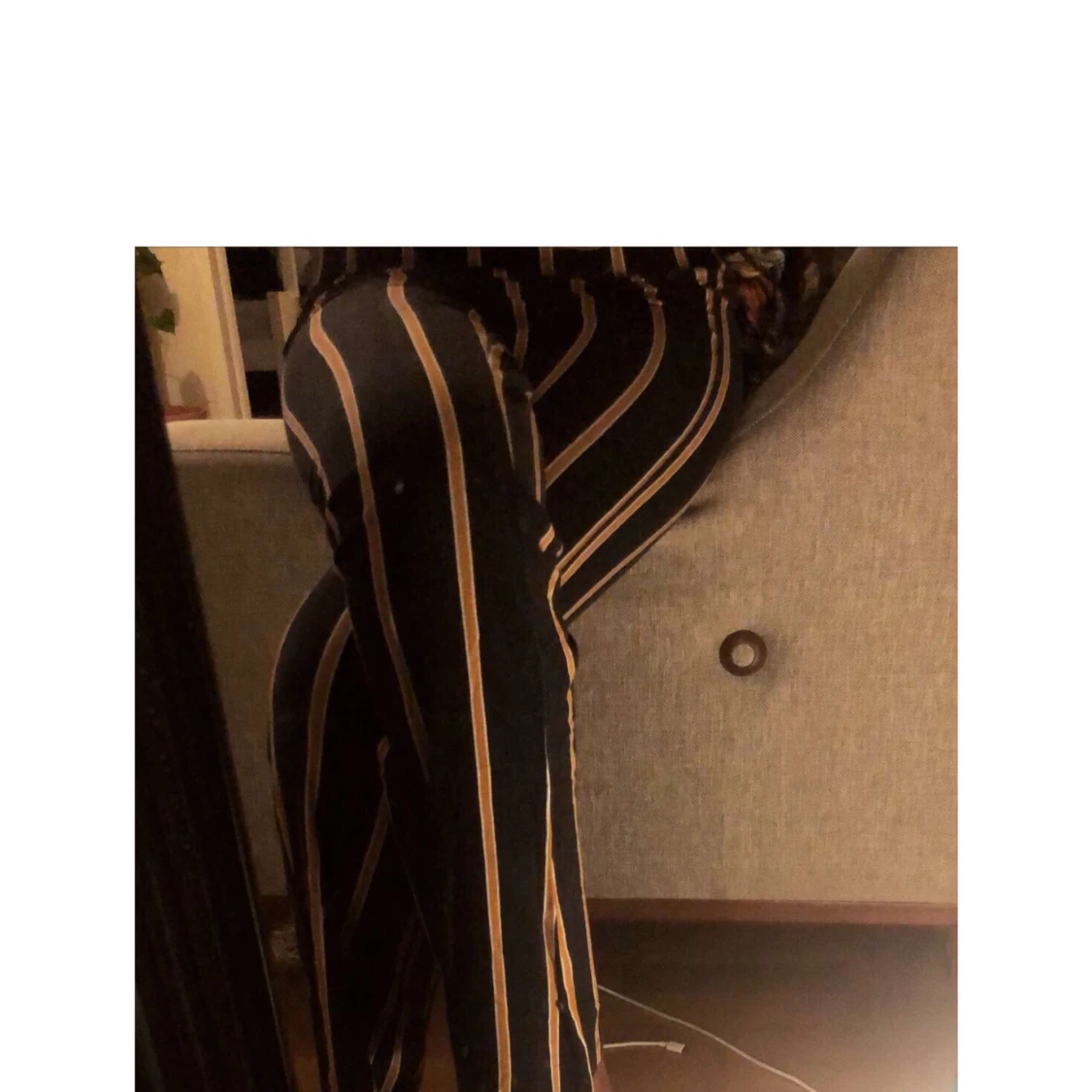 Svarta oranga randiga Petra byxor  - 90