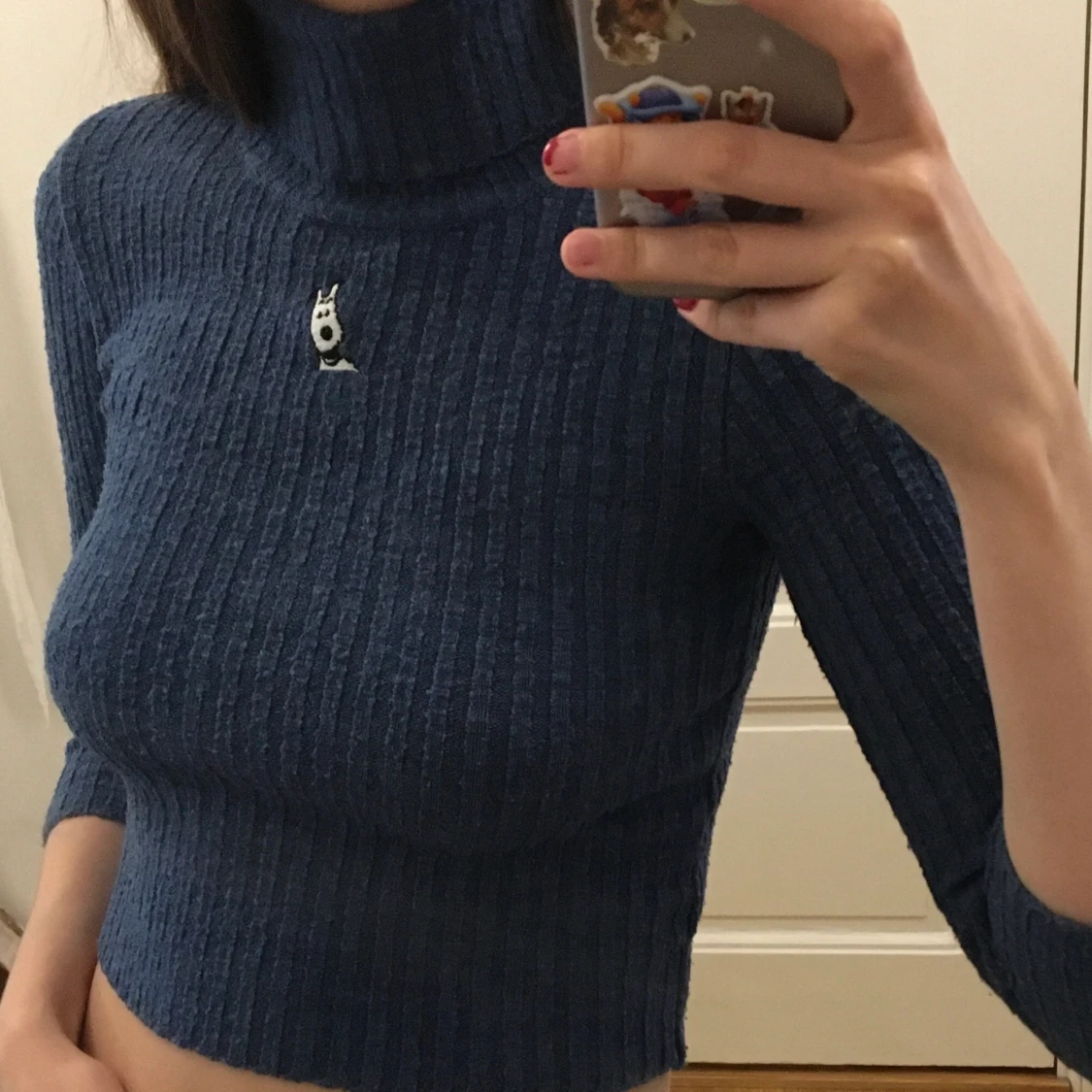 Blå magtröja polotröja med Tintin milou - 90