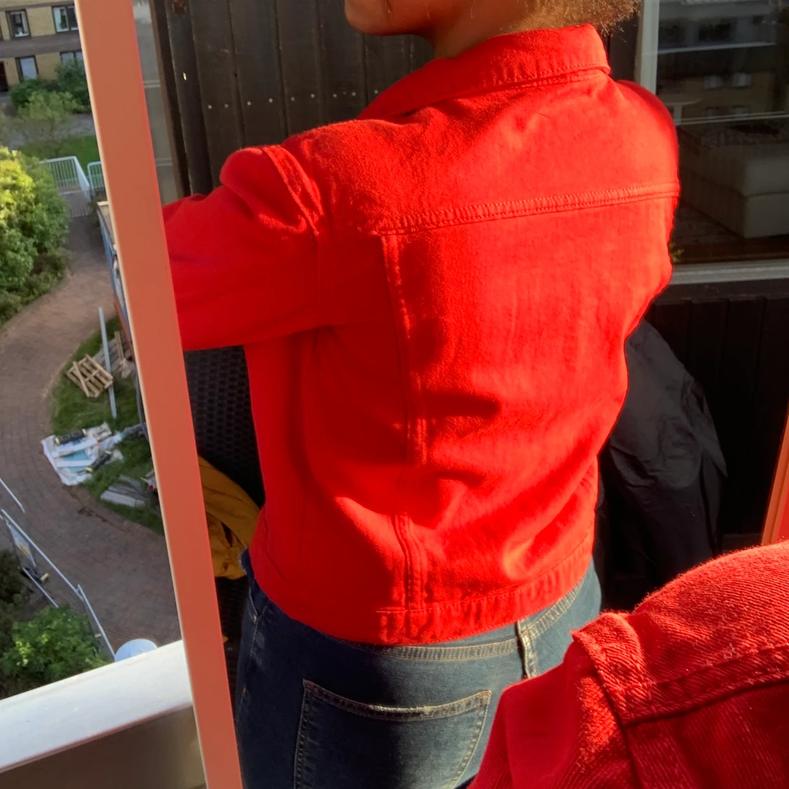 Röd jeansjacka - 90