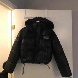 Svart dunjacka  - Superfin svart glansig dunjacka från Bershka som är oanvänd och som ny! Kommer dessvärre inte till användning💞