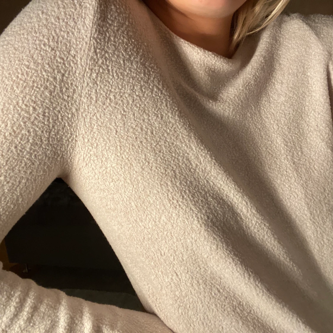 Långärmad tröja krämvit/beige - 90