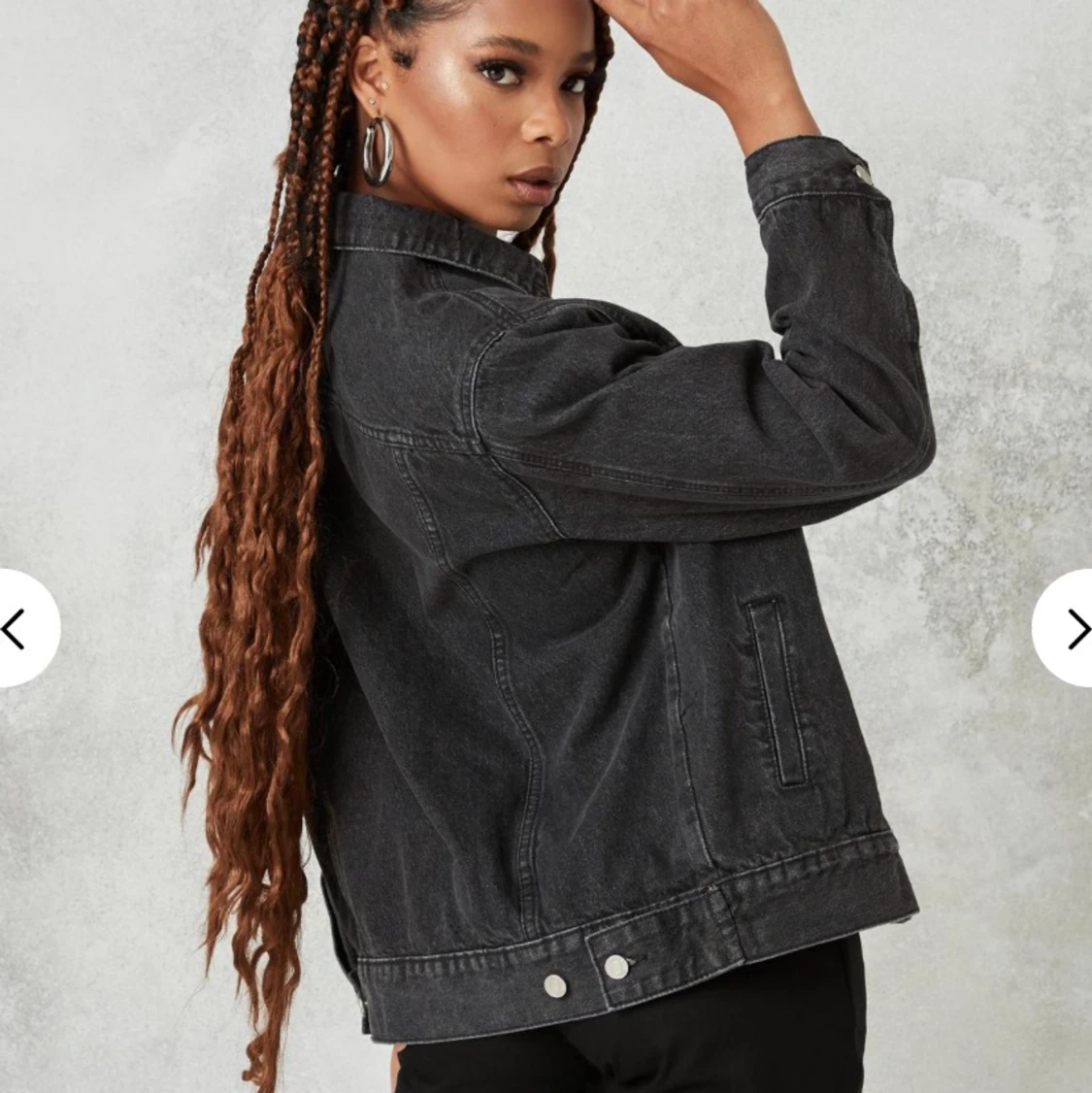 oversized washed black denim jacket missguided - 91
