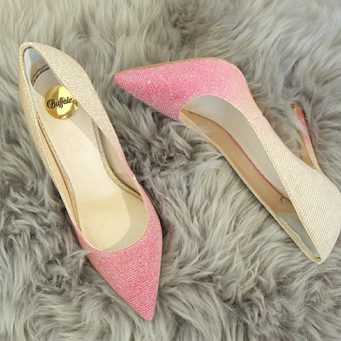 Buffalo Rosa Glitter klacka skor