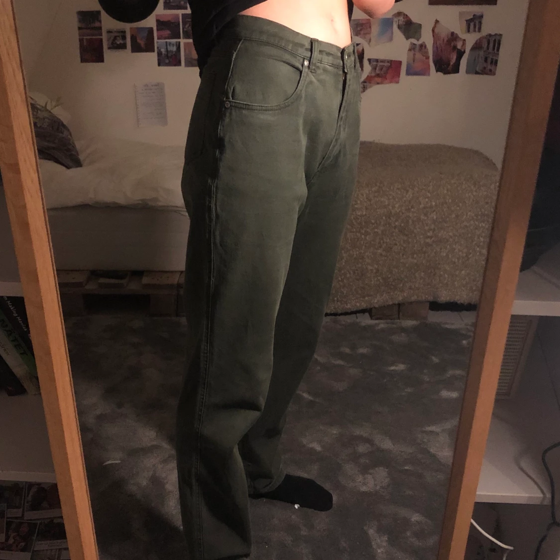 Gröna raka jeans - 90