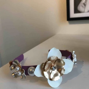  - ASOS DESIGN headband with floral and pearl embellishment in pastel lilac