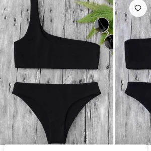 Bikini från Zaful - Svart bikini från Zaful i storlek M. Helt oanvänd, bara testad och säljer för att överdelen tyvärr är lite för stor. Lappar och allt finns kvar. Frakt på 50 kr 💕