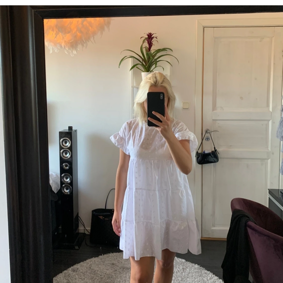 Vit kort klänning  - 90