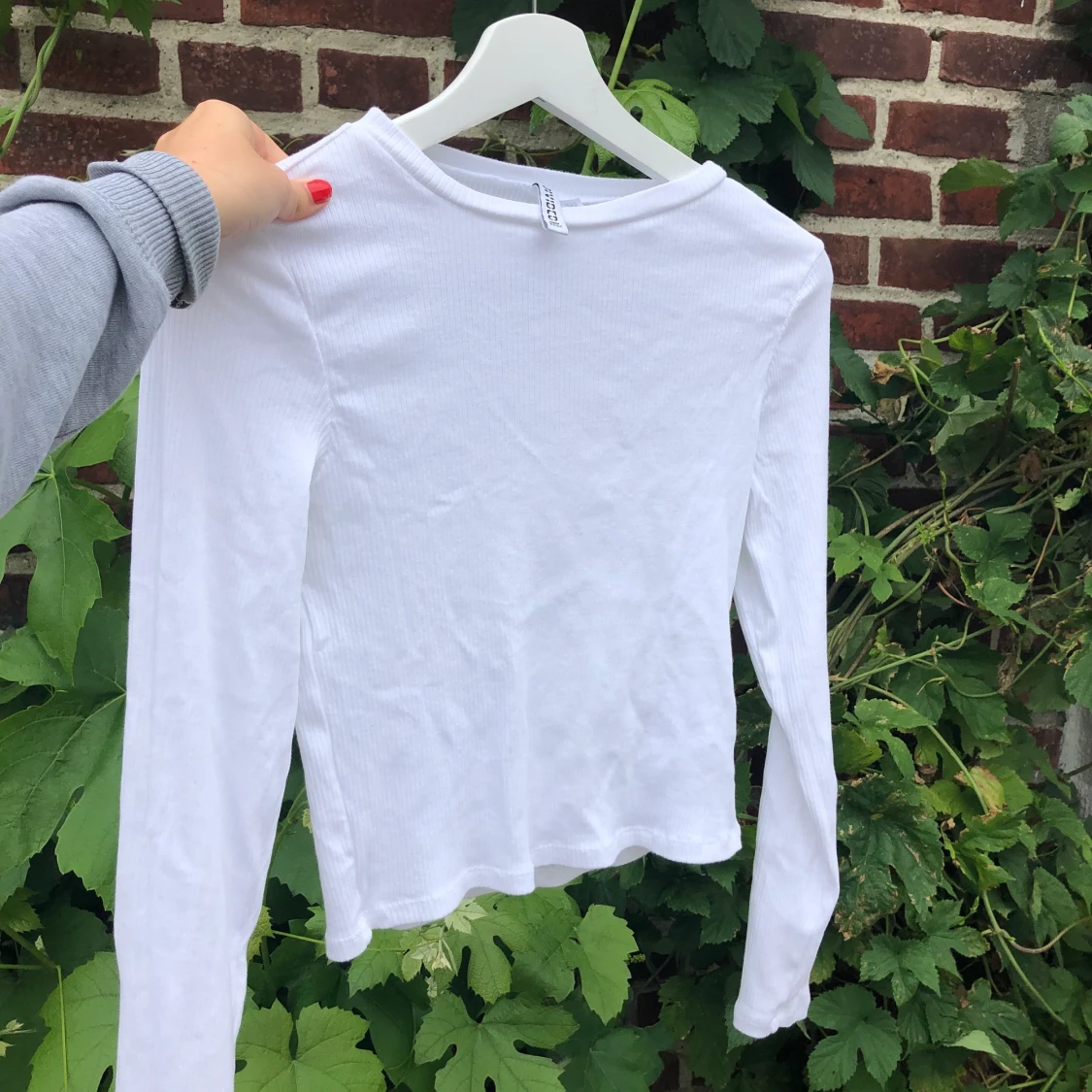 Vit fin långärmad  - 91