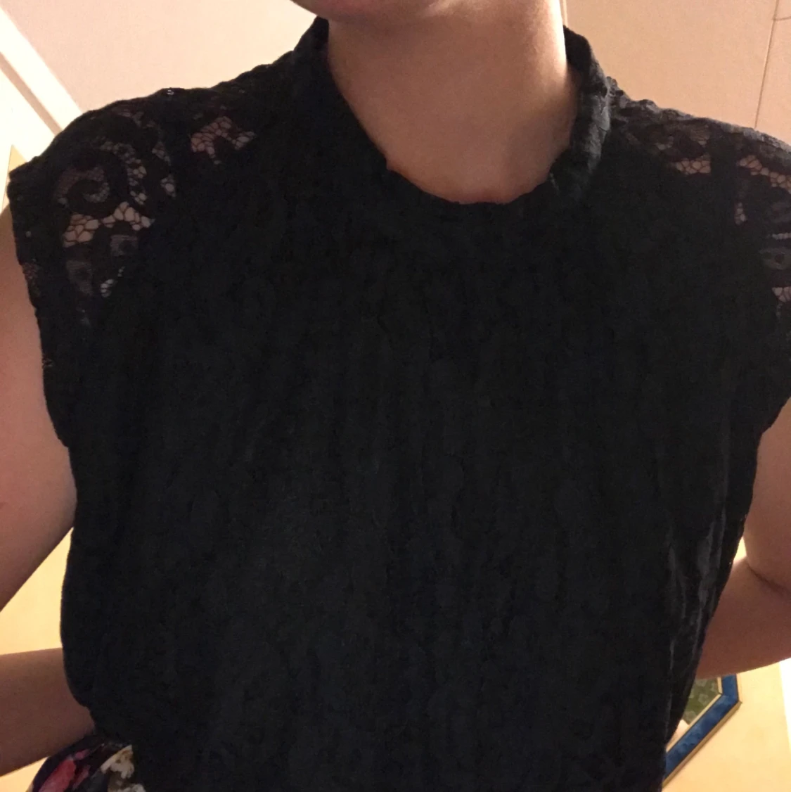 Svart Spetstop strl XL - 90