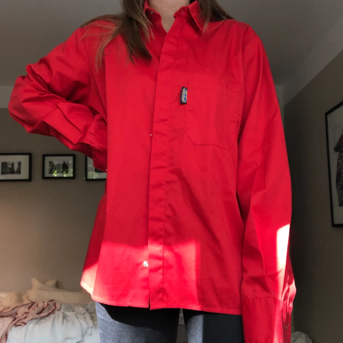 Röd oversized skjorta - 91