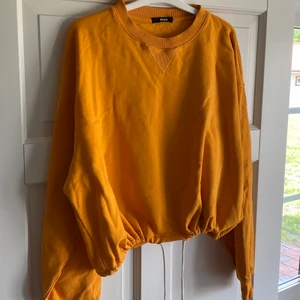 Orange hoodie från BikBok, strl S - Fin orange hoodie ( ingen luva ) från BikBok i strl S. Upplever den mer som M/L så därför jag säljer men har snören vid ”midjan”. Använt skick men inget som är sönder eller liknande. Fortfarande fin orange färg. Köpare står för frakten. 
