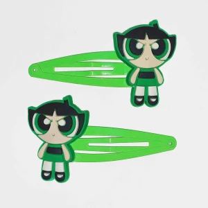  - Supersöta hårklämmor med powerpuff pinglor på, helt nya. Frakt ingår🖤💚