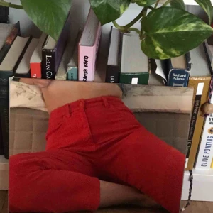  - Skitsnygga röda jeans från Lindex. Säljer dem då de är för korta för min smak, jag är 168cm och de slutar vid anklarna ungefär. Tycker dem är jätte snygga men använder dem aldrig. Köparen står för frakt men kan träffas i Uppsala om så önskas❤️❤️❤️