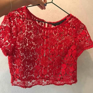  - Croppad topp i spets från zara. 