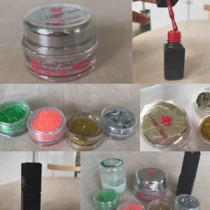  - Nagelsaker: uv gel ”pastel olive”(base one)5g.Gel color i färgen ”white”(crystal nails) 36 m.Gel lack color koral/peach färgad.4 olika nya glitter. Allt är fullt men pastel olive har lagts i en annan burk.allt tillsammans 150 kr