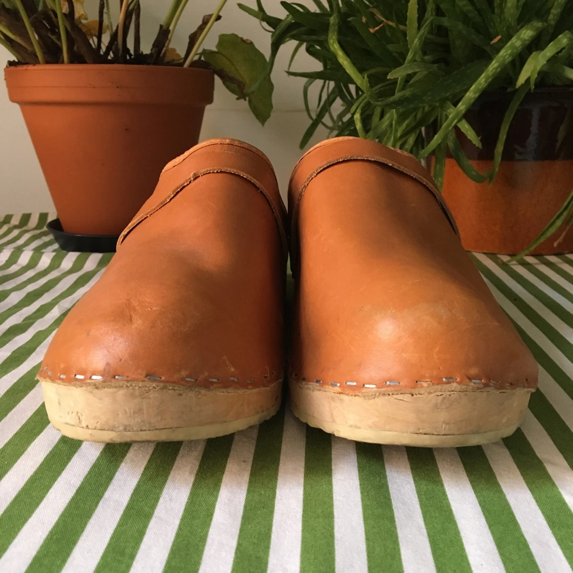 Light brown Swedish clogs