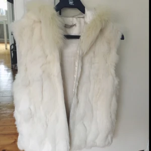  - Jättefin pälsväst köpt förra hösten i en vintagebutik i London för ca 1000kr. Pälsen är av kanin och luvan är av räv. Säljes pga att den tyvärr aldrig kommer till användning. Västen har en dragkedja så att man kan stänga igen den, och den har även två fickor. Innerfodret är i ett skönt, silkesaktigt material. Bara att fråga om du vill se fler bilder! Frakt: 60kr.