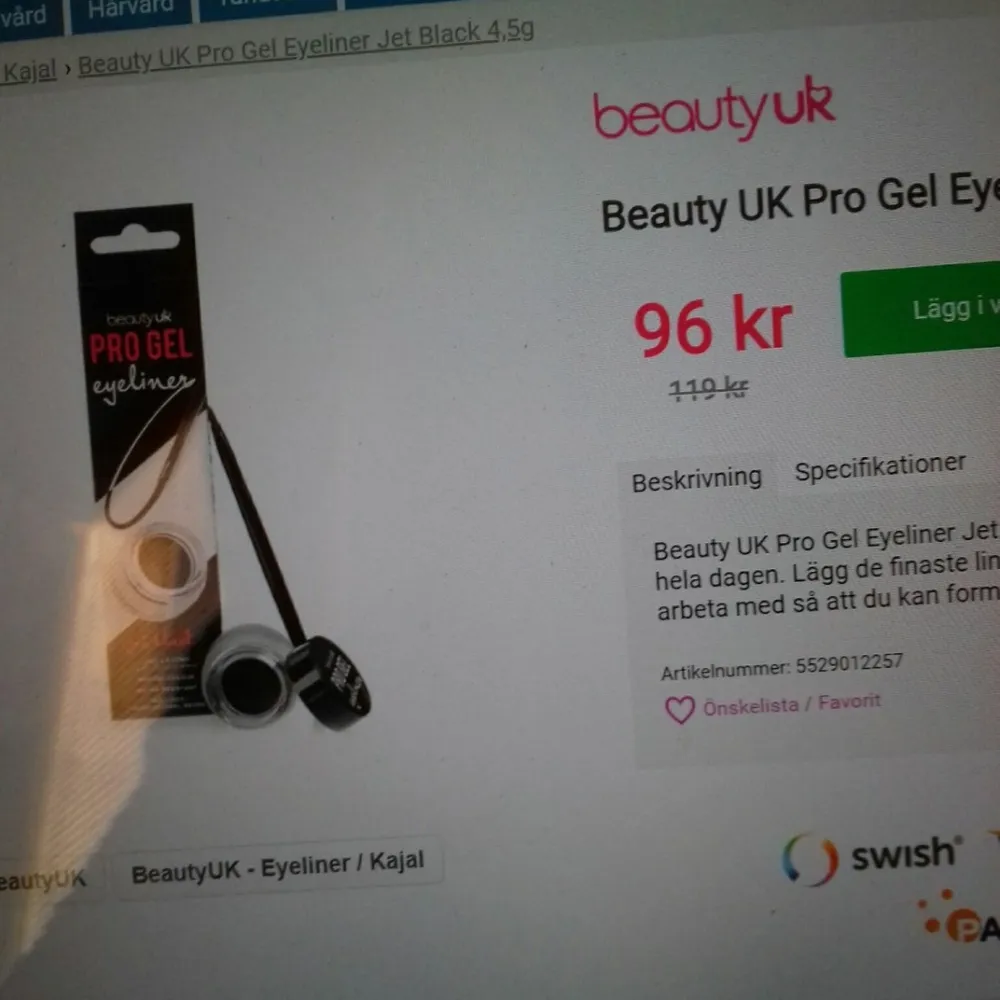 från beauty UK Nypris 96 kr på doft on mitt pris 40kr frakt 9kr. Övrigt.