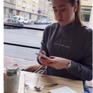 Calvin Klein Sweater i Grå - Härligt basplagg från Calvin Klein! Obs liten fläck. Priset kan diskuteras, jag bjuder på frakt. 