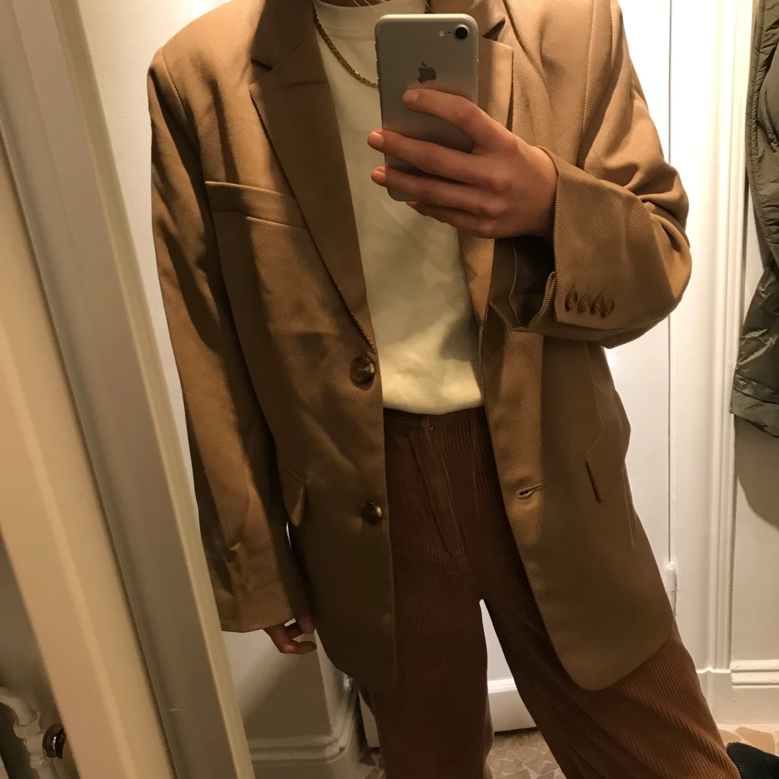 Oversized kavaj/blazer i beige