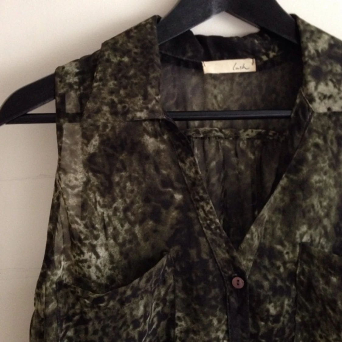 Transparent linne från New York, mörkgrönflammigt tyg - 1413372173